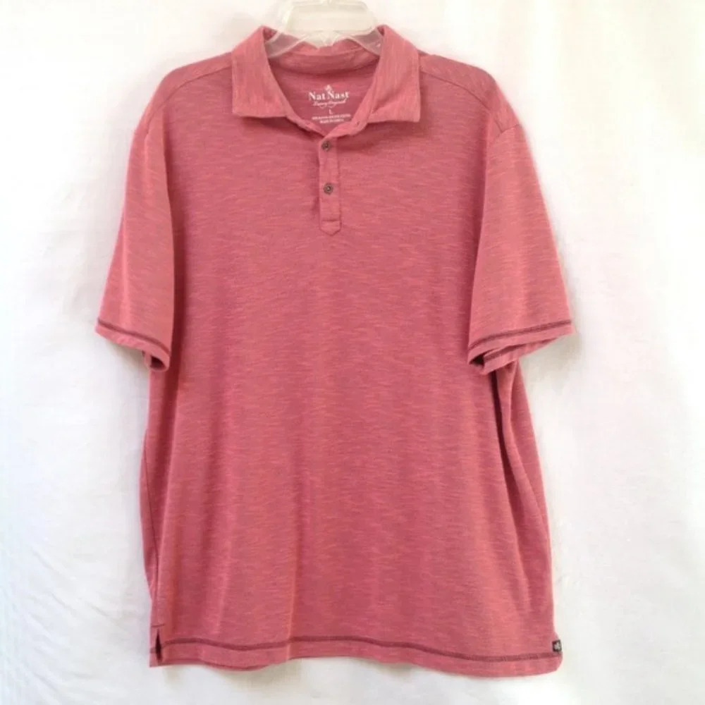 Nat Nast Mens Polo Shirt Size Large Summer‎ Festival Collared Casual Travel Top